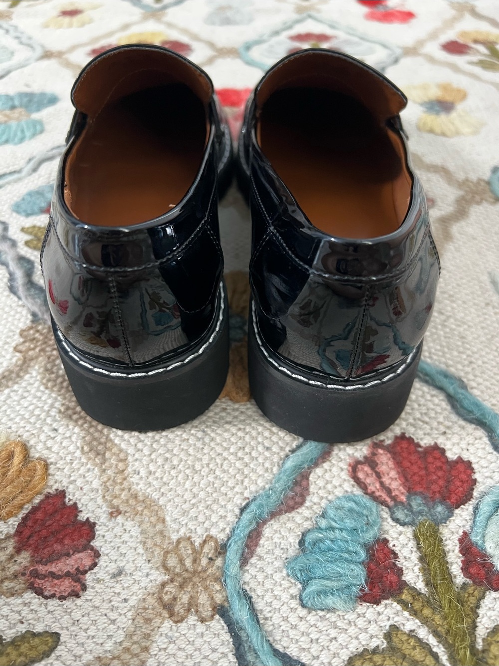 Franco Sarto Black Patent Penny Loafers - Picture 4 of 11